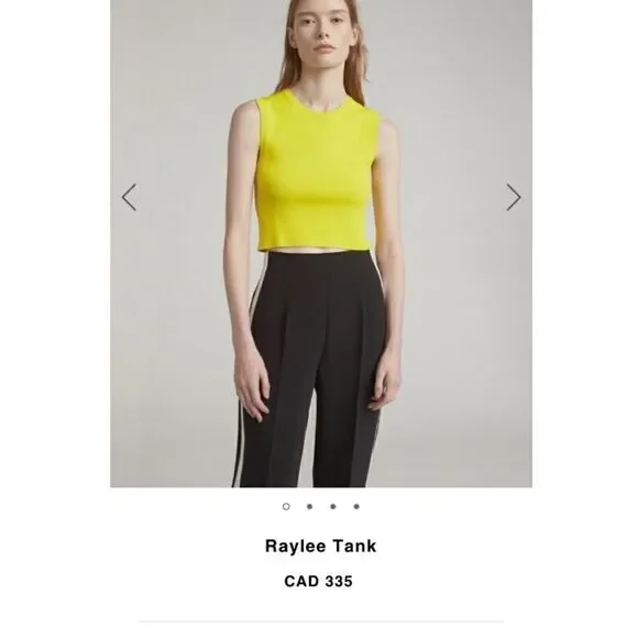 NWOT Rag & Bone Raylee Cropped Stretch Knit Tank Top Yellow - Picture 13 of 13